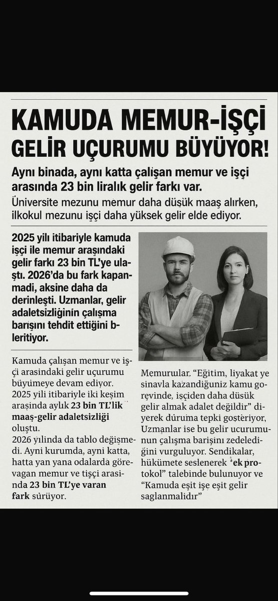 Bu uçuruma kim dur diyecek .
#MeclisteMemuraEkProtokol