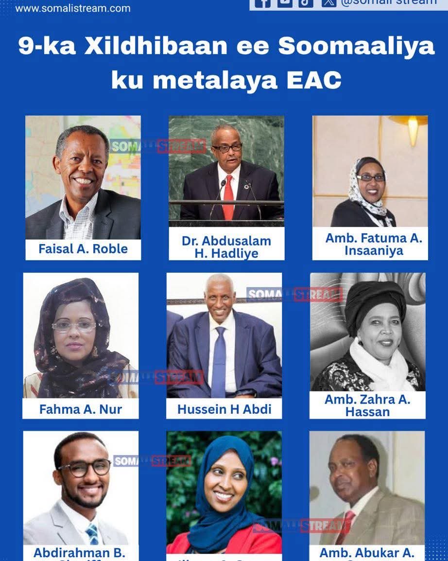 4 out of 9! 🙌

Great to see Somali women taking their place at the EAC table. Congratulations to all👏

#GenderBalance #WomenInLeadership #Somalia