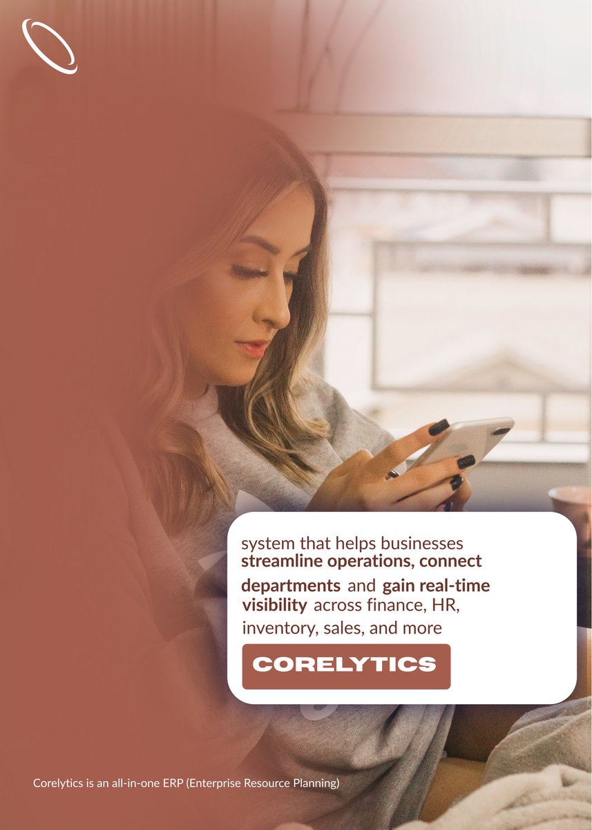iamnkasi's tweet image. Day 34
Today’s software is an ERP named corelytics

An ERP brings different parts of a business like finance, HR, manufacturing, supply chain, sales, and inventory into one platform, so everything works together smoothly.