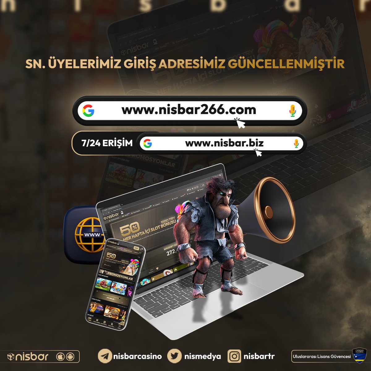 📢 Sitemizin adresi güncellendi!

➡️ nisbar266.com/tr/ olarak giriş yapabilirsiniz.

🖥 IOS cihazlarınızdan 7/24 kesintisiz giriş için nisbar.app indir engelleri kaldır!

#Nisbar #Nisbarcasino #Nisbargiris