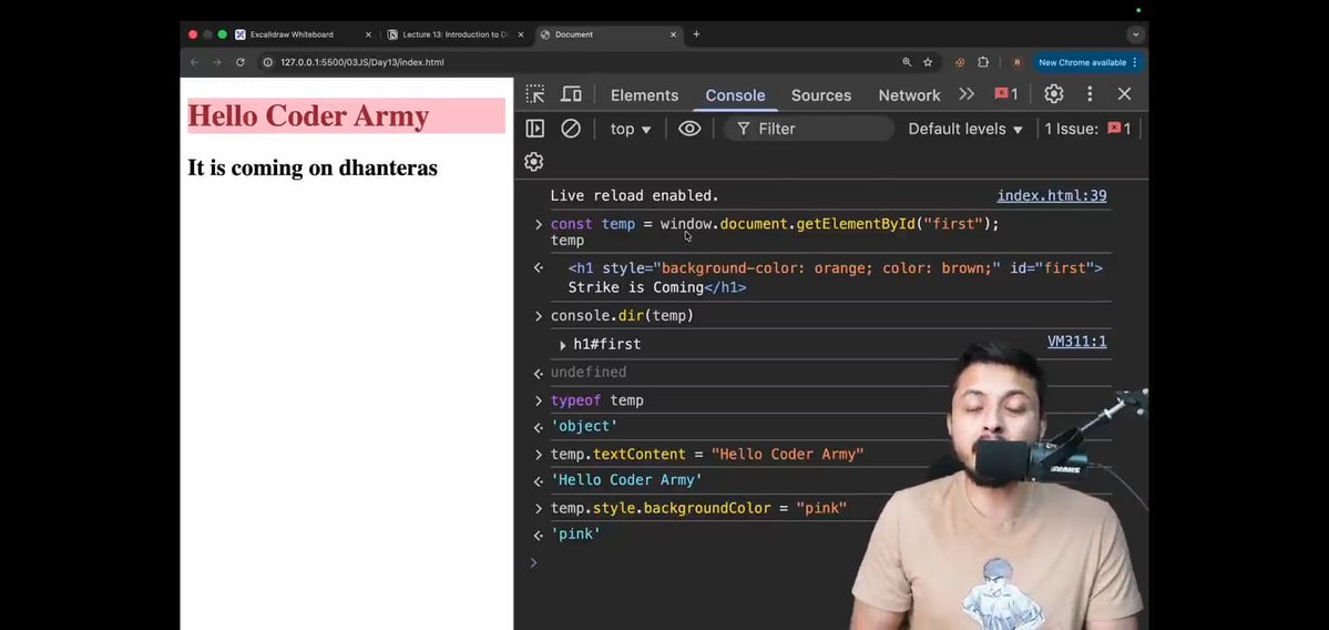 MuhammdSal22's tweet image. Day 28 of the Defense Challenge!
Today I learned about DOM (Document Object Model) in JS. And found out it's just: If HTML and JS are like two people speaking different languages, the DOM is the translator between them.
#JavaScript #WebDevelopment #DefenseChallenge #CoderArmy