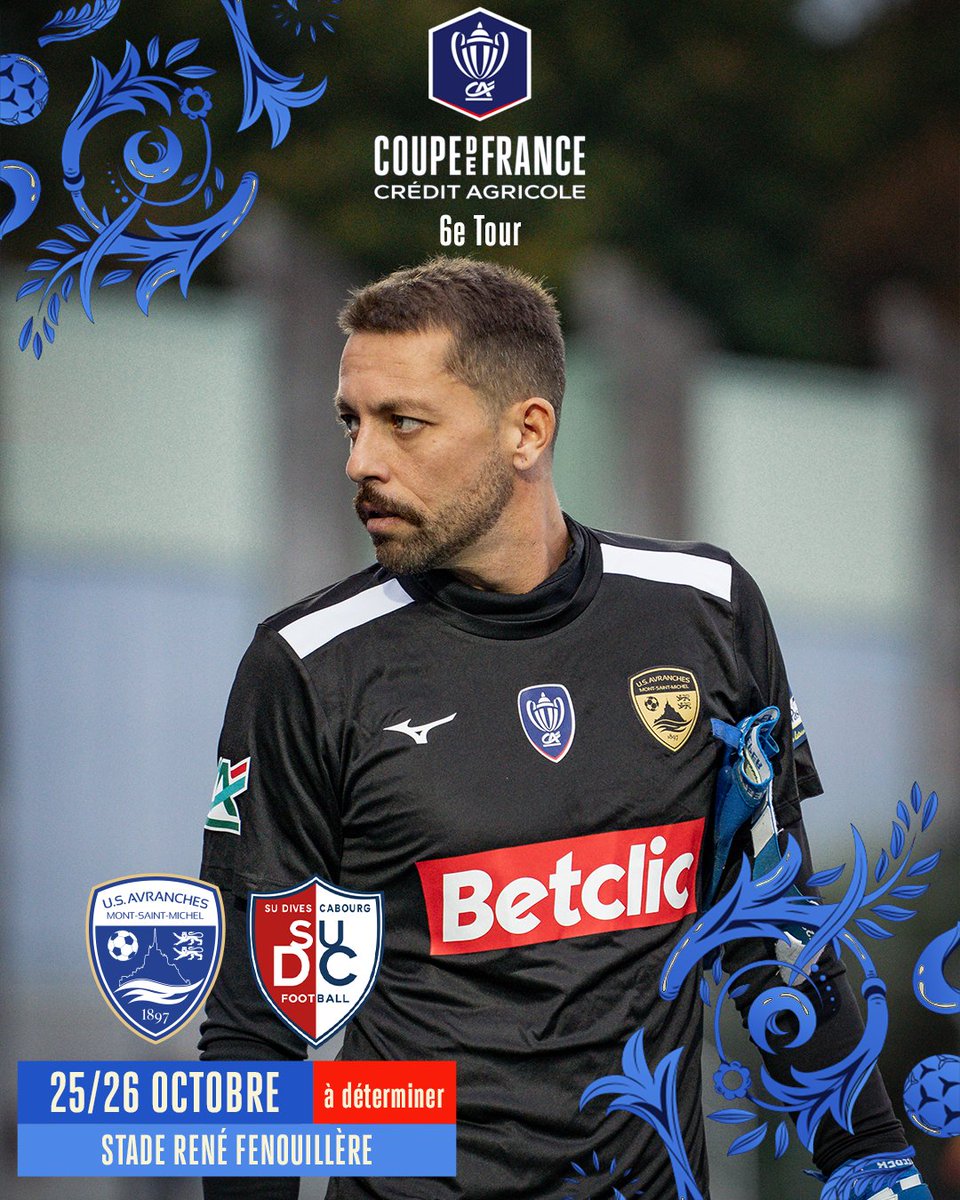 Le tirage du 6e tour de la Coupe de France a livré son verdict : notre équipe affrontera le 𝗦𝗨 𝗗𝗶𝘃𝗲𝘀-𝗖𝗮𝗯𝗼𝘂𝗿𝗴 , formation évoluant en National 3 .