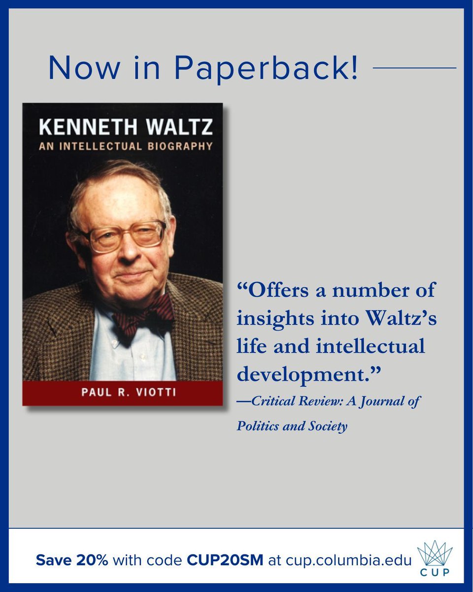 Now in paperback! This book is a groundbreaking intellectual biography of Kenneth Waltz, shedding new light on the development and significance of his key contributions. buff.ly/uOEeXCb #KennethWaltz #Biography