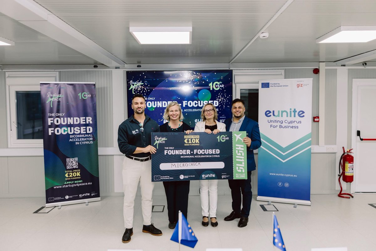 Welcome to @Slush in Helsinki #Startups4Peace winners from #Cyprus!
Finland is a proud supporter of the programme on its 10th anniversary.
🇫🇮🇨🇾🇪🇺 #startups #peace #enterpreneurship