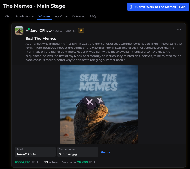 Well, it's been a three-month journey to get here, but today is finally the day. Seal the Memes has been selected as the next <a href="/6529Collections/">6529 Collections</a> Meme card, and we'll be minting it on Alooooooooooha Friday!