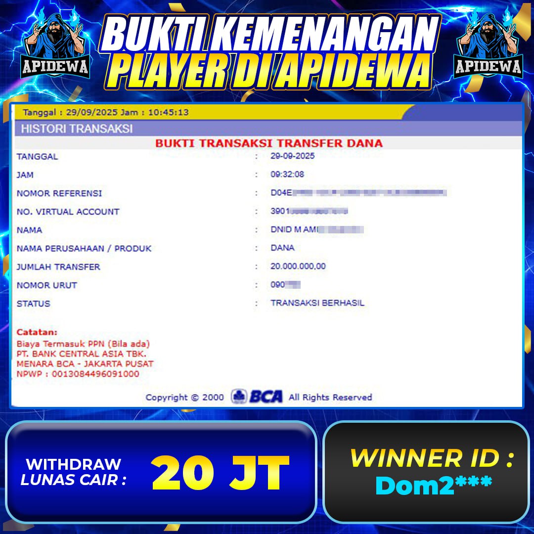 APIDEWA88's tweet photo. BUKTI KEGACORAN SITUS APIDEWA , WD BERAPAPUN PASTI DIBAYAR DISINI!

Link Resmi : https://t.co/8SnIn8CWU9

#apidewa #viralpost2024 #fypシ゚viralシfypシ゚viralシalシ #games #slotonline #pgsoft #pgsoftgacorhariini #pgsoftslot #pragmaticplay #gatesofolympus #X1000 #rtpgacorhariini https://t.co/9KiAENujVA