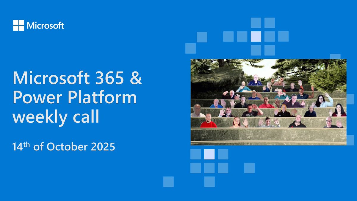 SharePoint's tweet image. 💾 Recording of the #Microsoft365 & #PowerPlatform product updates call 14th of Oct
• The latest updates⚡
• Focus this time on #SharePoint Embedded and on #CopilotStudio
• Presented by @spucelik, James Eccles, (cont) msft.it/l/6014s4CxY