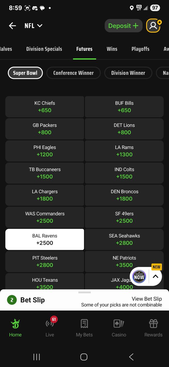 Taking a stab at these Ravens lines. 1k to win 25k and 1k to win 13k. Lamar comes back after the bye. Easy schedule and division. Easy narrative for NFL to support