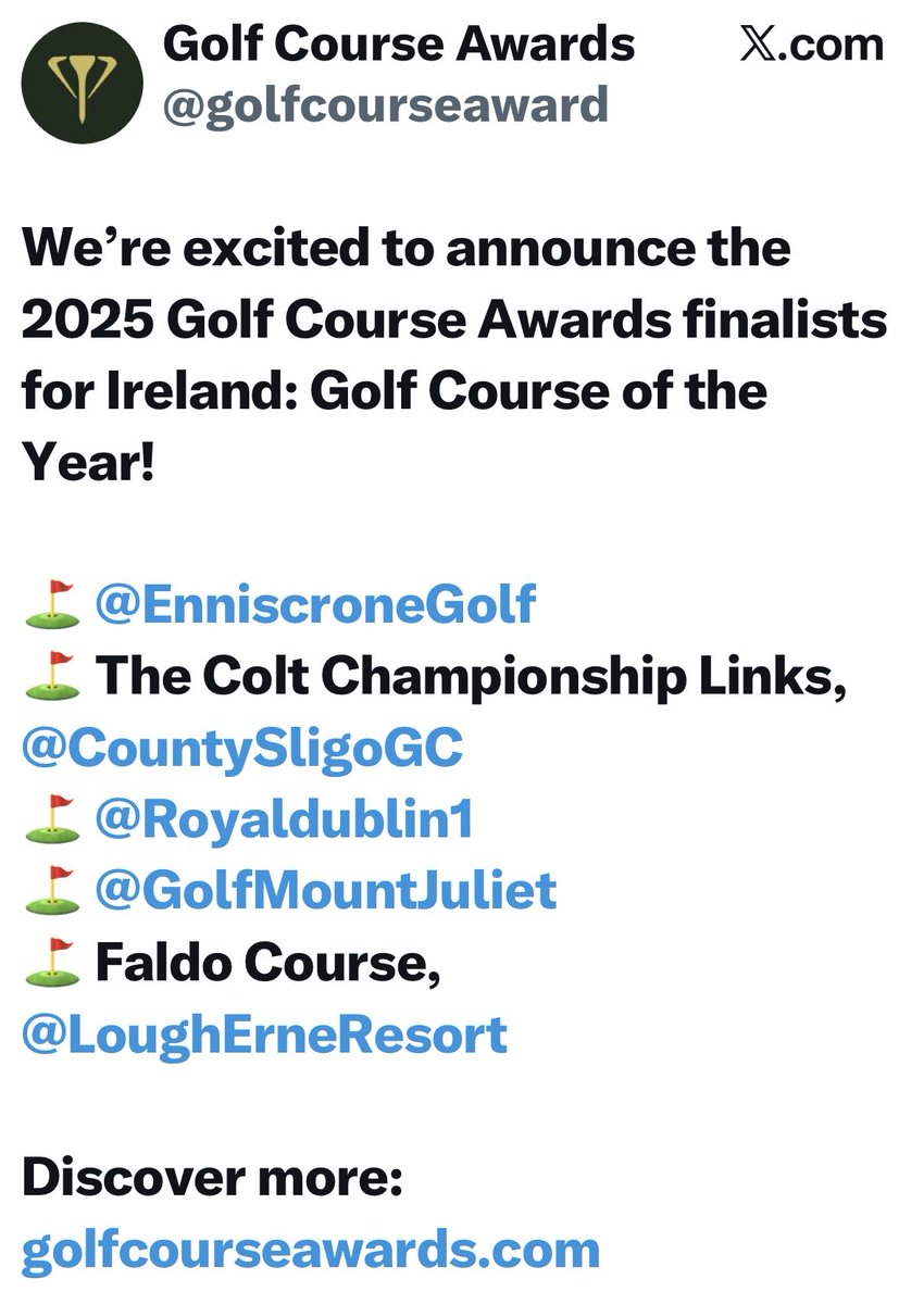 Robert Fitzpatrick (@fitzpatrick1rob) on Twitter photo Delighted that <a href="/CountySligoGC/">The County Sligo Golf Club</a> are in the final shake up again and a real chance of retaining the title we won last year <a href="/golfcourseaward/">Golf Course Awards</a> Congrats also to @EnniscroneGolfand <a href="/LoughErneGolf/">Lough Erne Golf</a> #NWISBEST <a href="/oceanfmsport/">Ocean FM Sport</a> Delighted that <a href="/CountySligoGC/">The County Sligo Golf Club</a> are in the final shake up again and a real chance of retaining the title we won last year <a href="/golfcourseaward/">Golf Course Awards</a> Congrats also to @EnniscroneGolfand <a href="/LoughErneGolf/">Lough Erne Golf</a> #NWISBEST <a href="/oceanfmsport/">Ocean FM Sport</a>