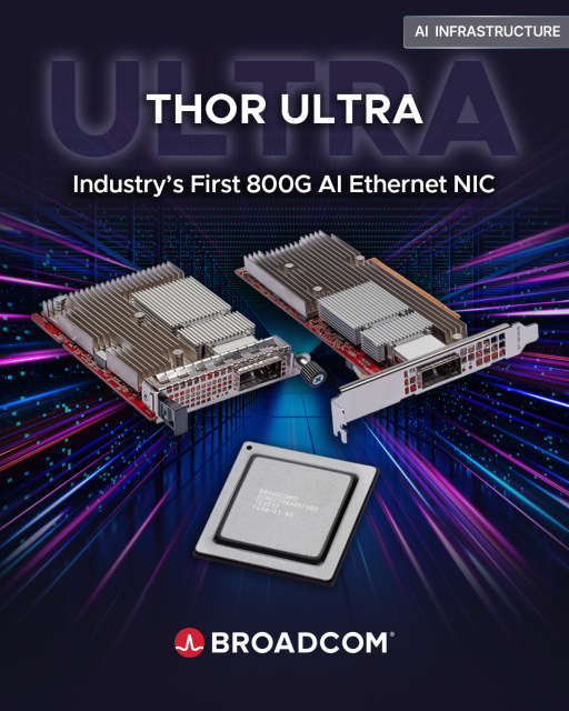 PCgeek2009's tweet image. Our brand new Thor Ultra is yet another AI Networking breakthrough: Industry&apos;s first 800G Ethernet NIC. Learn more about the latest addition to our end-to-end Ethernet AI networking platform! #vExpert dy.si/yopzRY