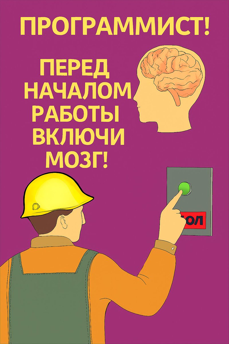 Сделал плакат по технике безопасности на рабочем месте