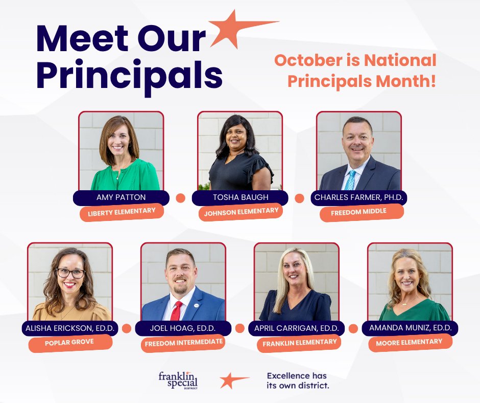 October is #NationalPrincipalsMonth! 🎉
We’re celebrating the incredible leaders who guide our schools with heart, dedication &amp; vision every day. 💙
Thank you, principals, for all you do for our students, staff &amp; families! #ThankAPrincipal #FSDExcellence