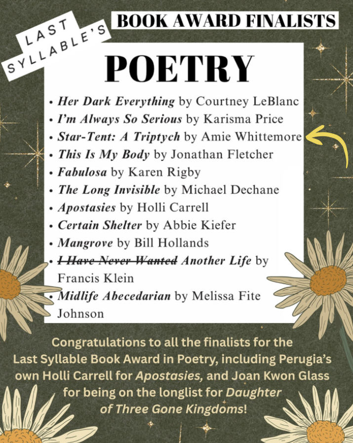 Congratulations to Manuscript Program instructor Amie Whittemore for being named a finalist for the Last Syllable Book Award in Poetry! 🎉 We're thrilled to welcome Amie as our Poetry/Hybrid instructor - applications are open to work with Amie next year! pioneervalleywriters.org/application-fo…