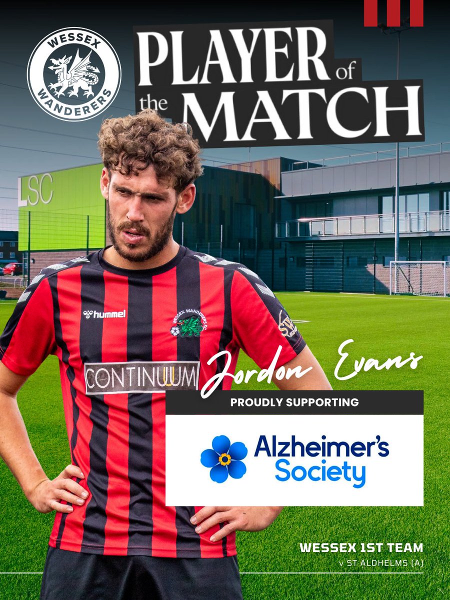 1st Team POTM - Jordon Evans

A quality performance from Jordon Evans was rewarded with a goal and an assist, in the 2-nil win over St Aldhelms. 🙌

Jordon is supporting the Alzheimer’s Society for the 2025/26 season. Please support this wonderful charity by donating if you can