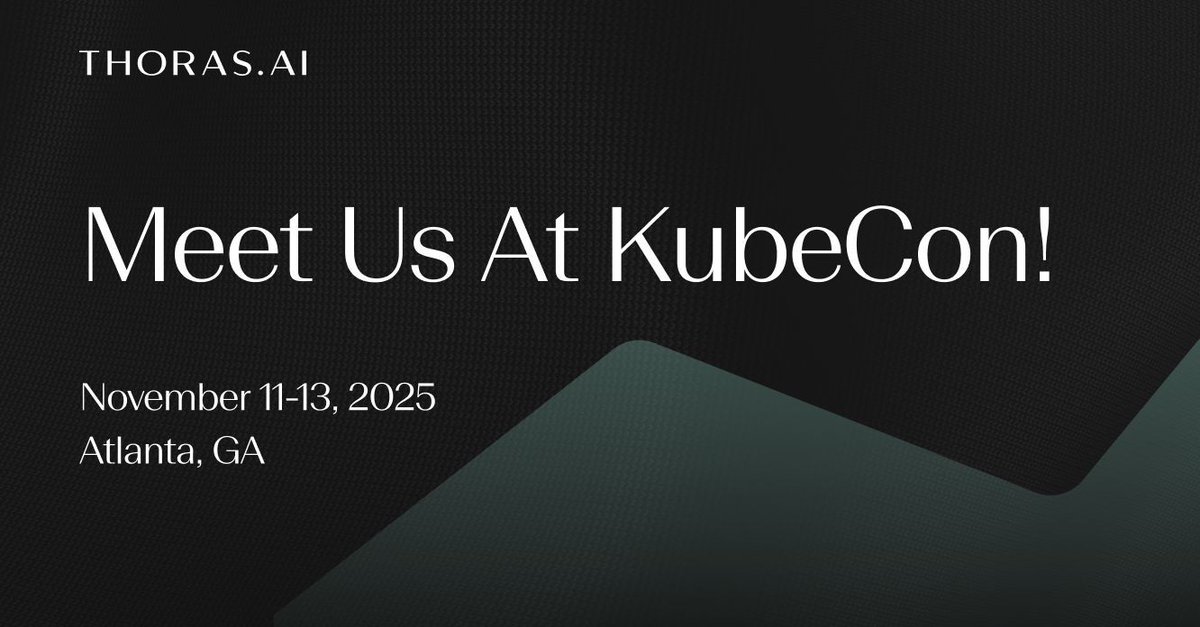 thorasai's tweet photo. We’re heading to #KubeCon in Atlanta. Come find us at booth 1471 and see how AI can predict scaling needs before they happen.

Need a ticket? Message us for 20% off. Reliability’s about to get smarter.

#Kubernetes #DevOps #SRE #AIOps #CloudNativeCon https://t.co/H8MdTXZaJO