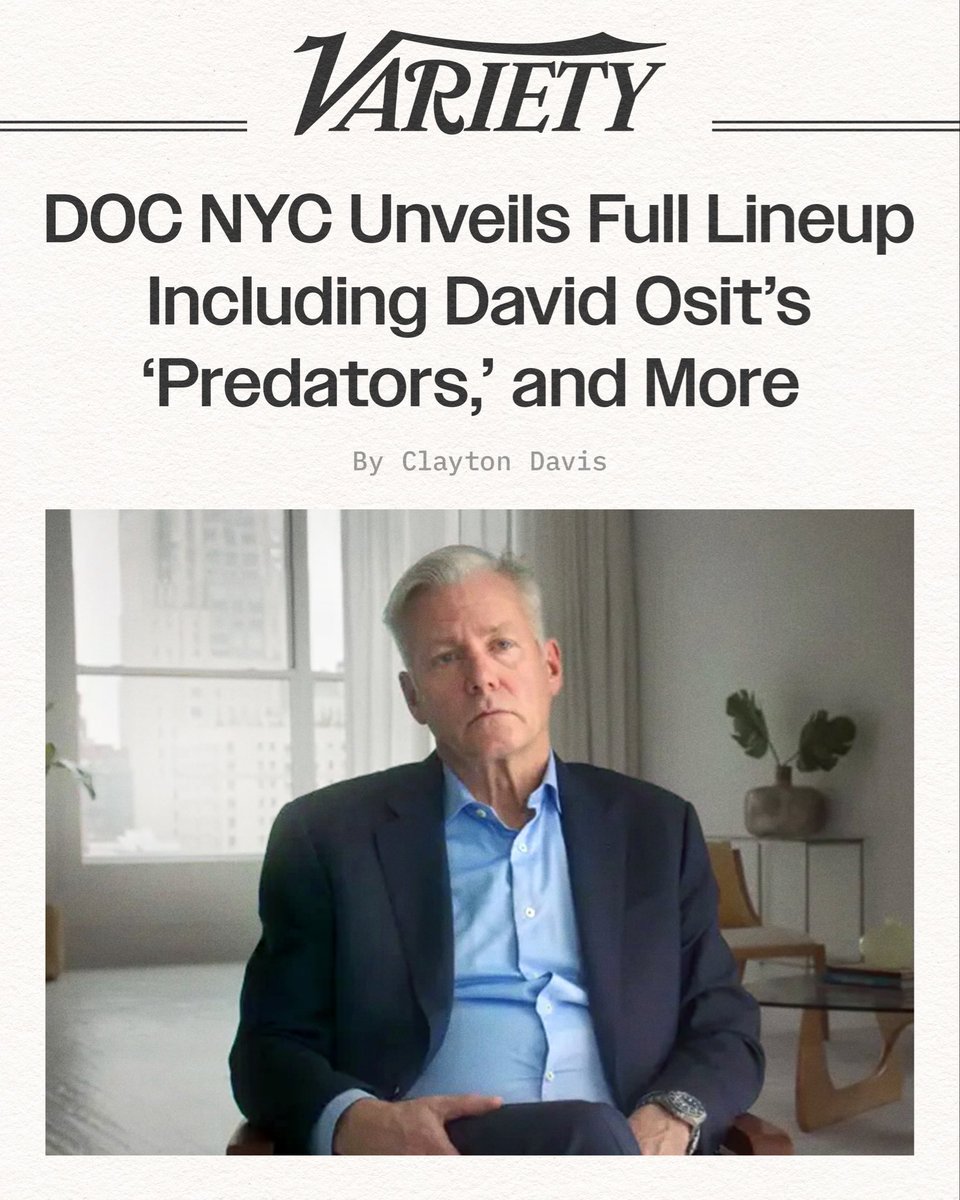 PREDATORS is coming to <a href="/DOCNYCfest/">DOC NYC</a> next month at @ifccenter! Excited to be in the company of so many great films. See you in November NYC!