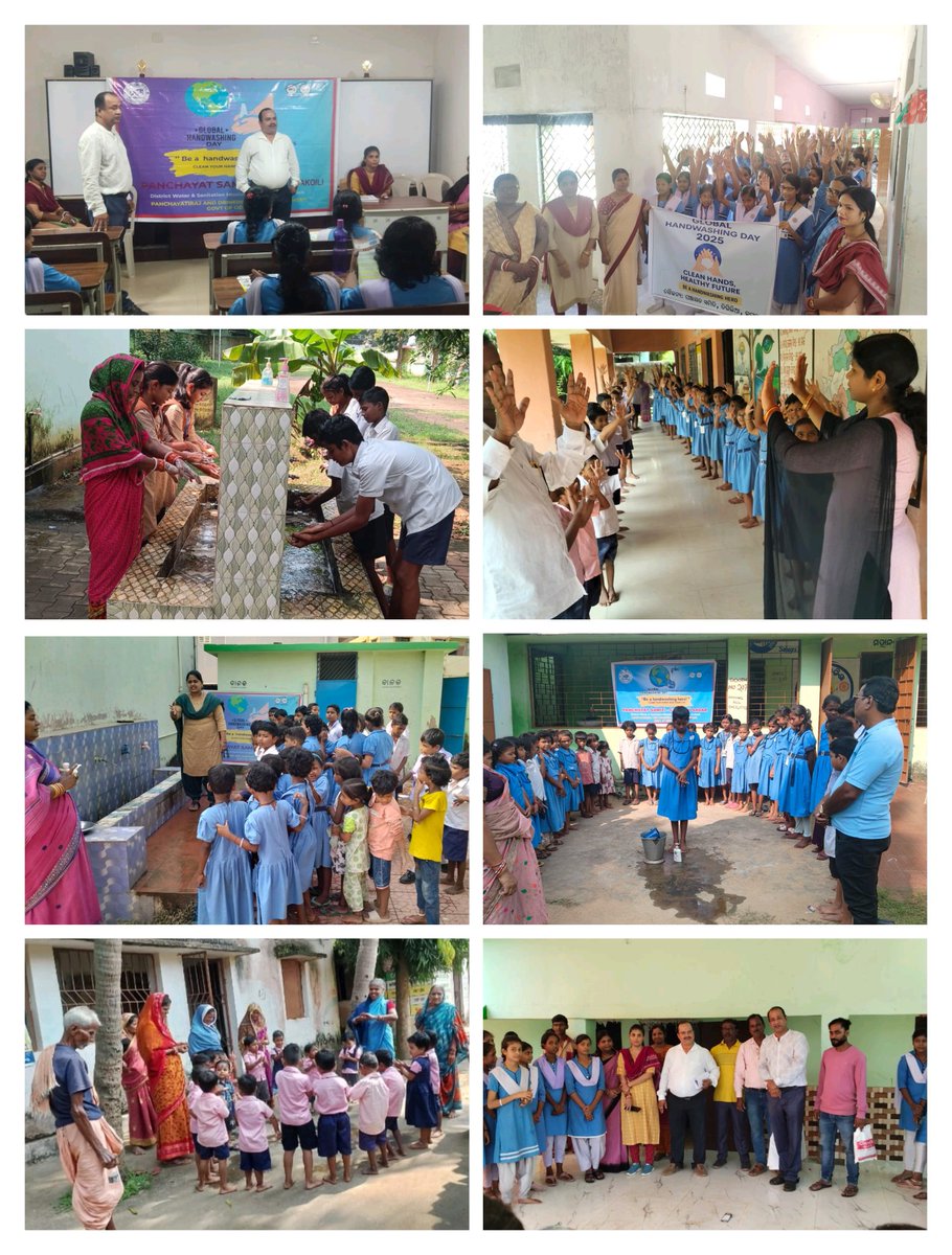 Today #Global Handwashing Day -2025 was observed in different locations #Cuttack District with the theme "Be a #Handwashing Hero" by community involvement for healthy and hygienic environment🧼✨🌿🌎.
<a href="/PRDeptOdisha/">Panchayati Raj and Drinking Water Department</a> @SwachhBharat <a href="/CuttackDM/">DM Cuttack</a>
#globalhandwashingday2025
#swachhotsav