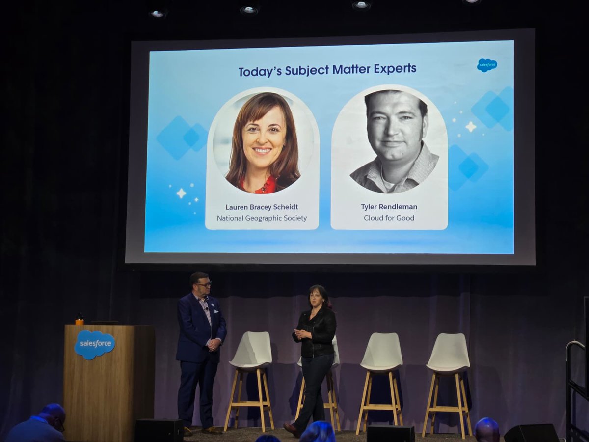 Happening now at Moscone North! We're at the Campground in Theater 2 for Pushing Frontiers with a Successful Transition to <a href="/salesforce/">Salesforce</a>, featuring the NGS team.

They're sharing how they rebuilt and refined their engagement, grants management, and operations on Salesforce—a