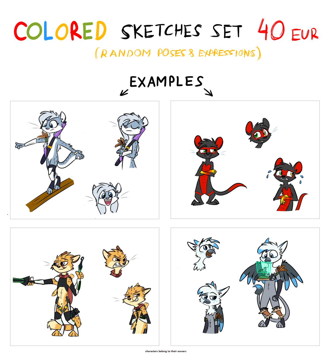 eluthar's tweet image. I wasn't making colored sketches set commissions for a while. Bringing it back with an ok price but only 2 slots! If want to grab one, comment here or send a private message. Poses and facial expressions are random.