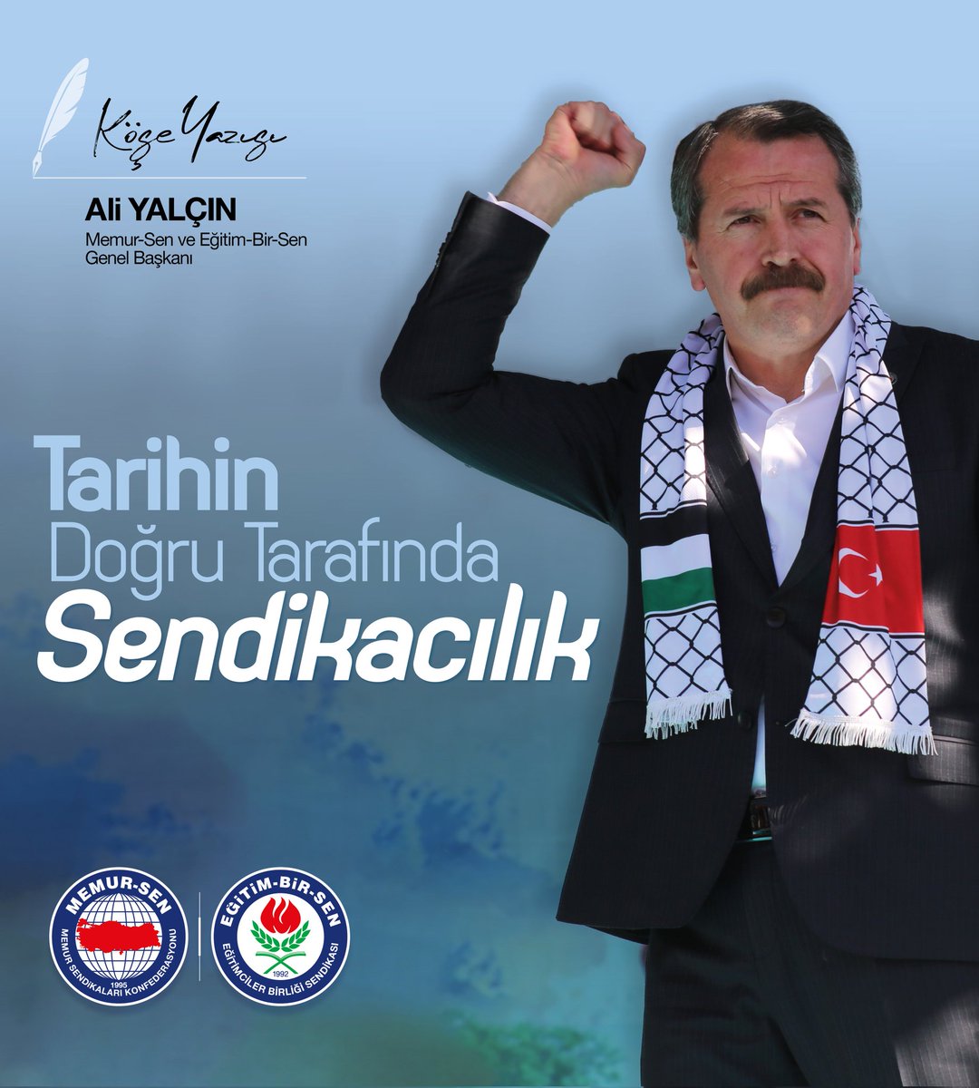 “Tarihin Doğru Tarafında Sendikacılık”

Genel Başkanımız Ali Yalçın, "Tarihin Doğru Tarafında Sendikacılık" başlığıyla kaleme aldığı yazısında sendikal serencamı anlatıyor.

“Sendikal zemini güçlendirme mücadelesinde erişilen her bir aşamayı önemli bir başlangıç eşiği olarak