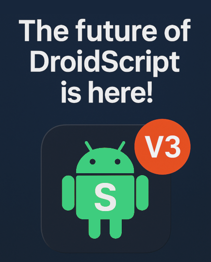 droidscript's tweet image. Help us test all the amazing new V3 features on our Discord channel: discord.com/channels/98590…