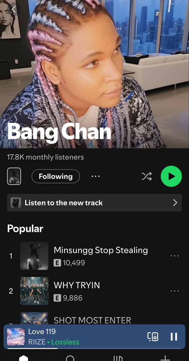abiberryx's tweet photo. wtf is happening with chans solo spotify acc 😭 https://t.co/VQChKk83fO