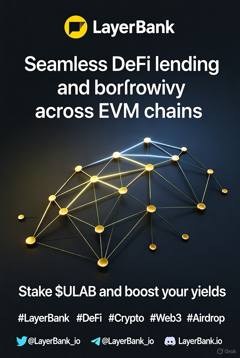 zy4804320's tweet photo. " LayerBank: Seamless DeFi lending &amp; borrowing across EVM chains! Stake $ULAB &amp; boost yields. Join the future! https://t.co/TKYbiniZEA #LayerBank #DeFi #Crypto #Web3 #Airdrop" https://t.co/ENaSgtlMpJ