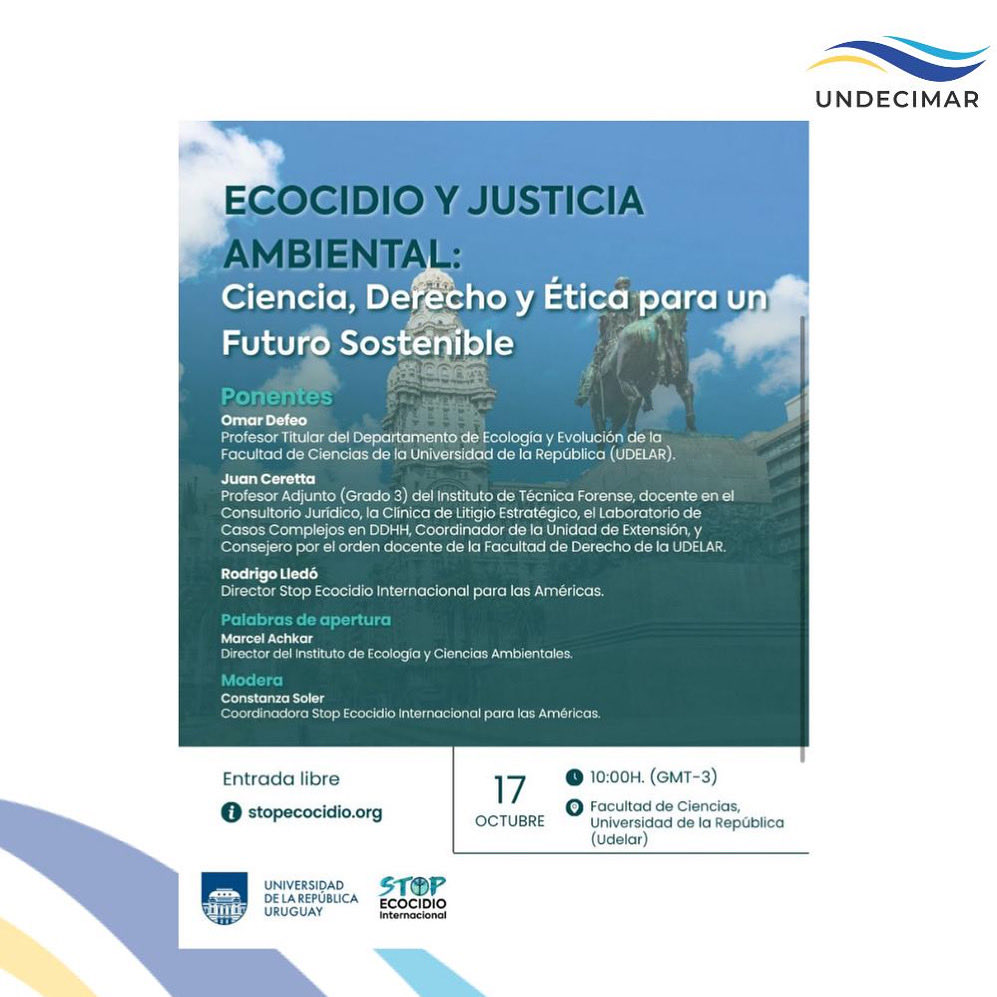 undecimar's tweet photo. ¿Pueden la ciencia y el derecho unirse para frenar la destrucción de la #naturaleza en Uruguay y en el mundo?⚖️

📣 “Ecocidio y Justicia Ambiental: Ciencia, Derecho y Ética para un Futuro Sostenible”.

🗓️ Viernes 17 de octubre
⏰ 10:00 horas
📍 Facultad de Ciencias, UDELAR https://t.co/7TSMwCKXoI