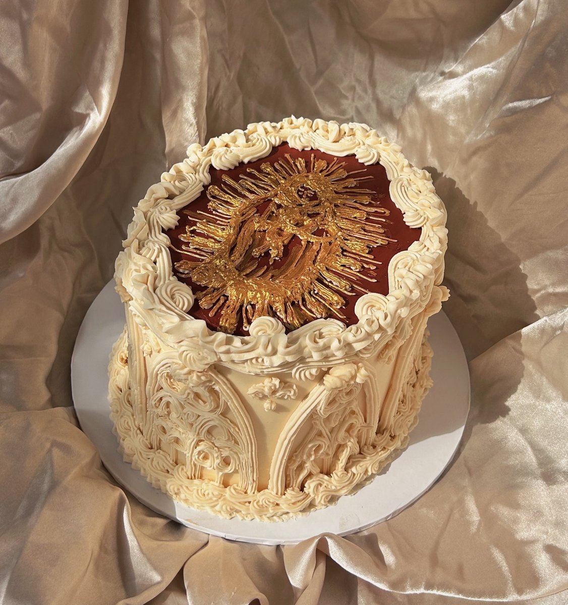 stuff1eee's tweet photo. my favorite cake yet<3 st mary/ cathedral cake for my friend- cardamom brown butter citrus cake, citrus orange blossom curd, brown butter smbc🪞🕊️🥀 https://t.co/IJTszkfxDV