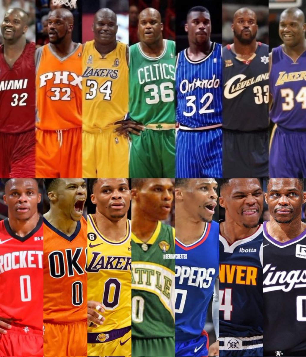 casualtakeking's tweet image. Russell Westbrook has officially completed the NBA rainbow challenge 😭😭😭