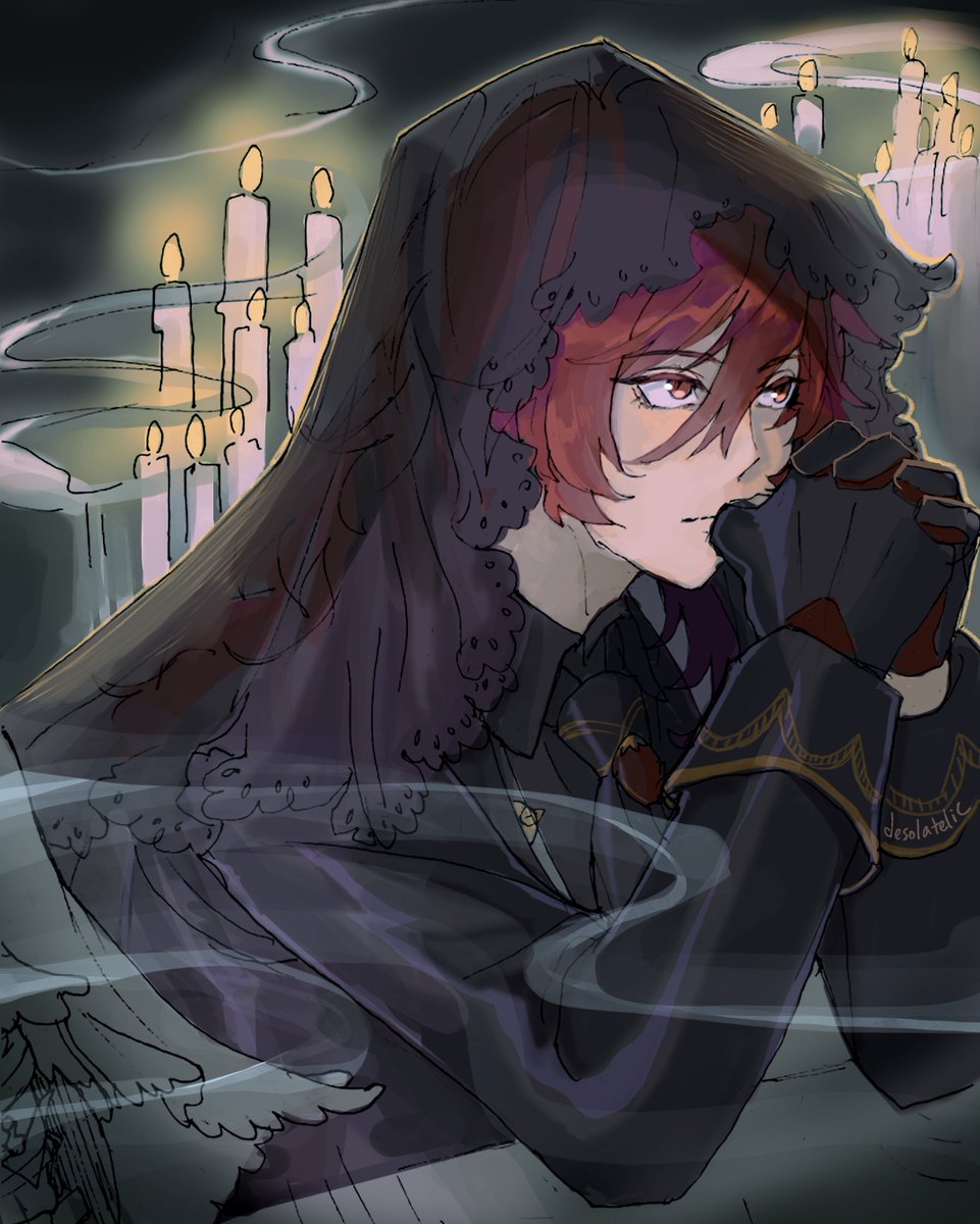 Decided to paint this sketch #Diluc