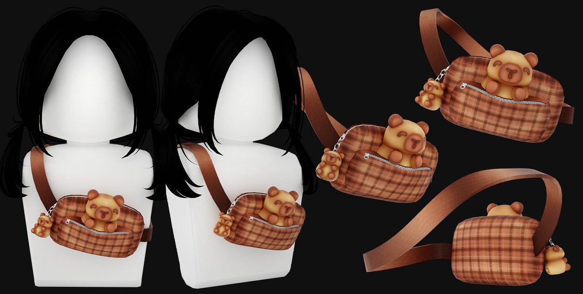 sarabxlla's tweet image. Capybara Fanny Pack Commission!

@Roblox #Roblox #RobloxDev #RobloxUGC