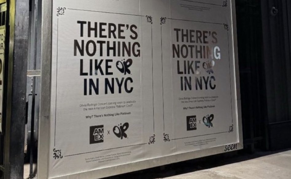 Olivia Rodrigo AMEX campaign NYC billboards