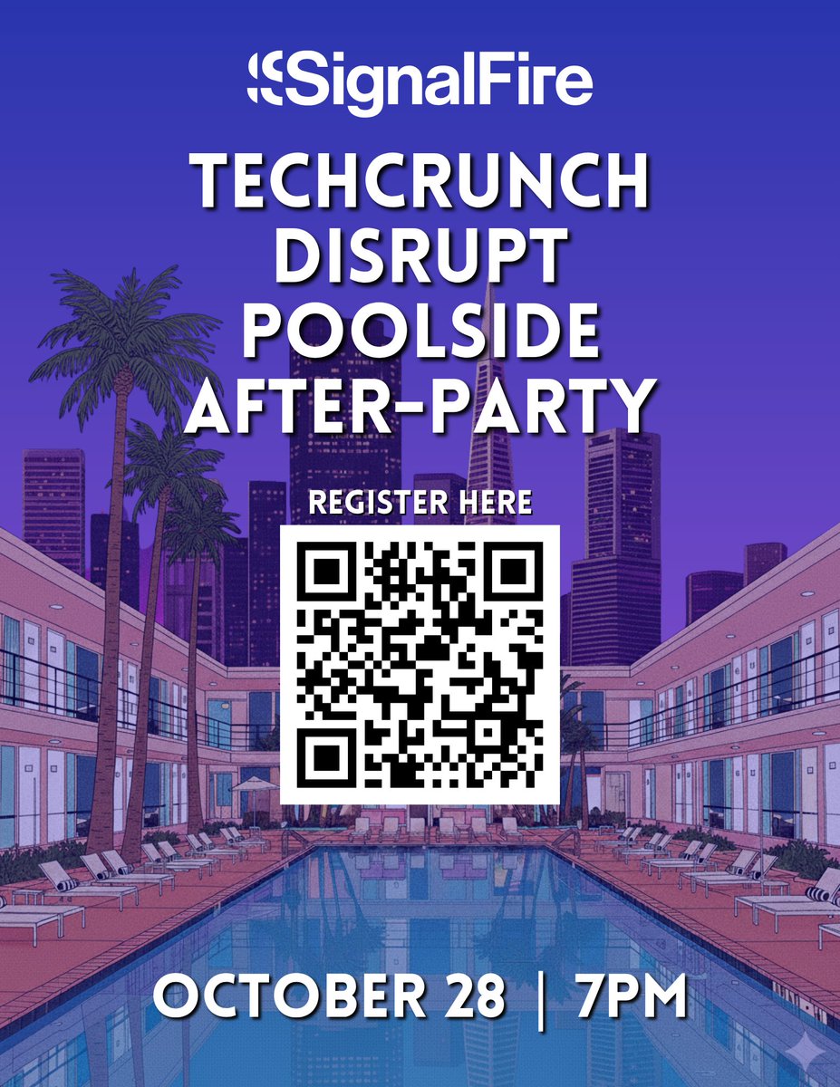 🎟️ RSVP now → luma.com/disrupt-after-…

Last year’s penthouse party had 3,000+ RSVPs (and a line around the block), so this year we've got a bigger venue and even bigger energy. 🪩💃

<a href="/JoshConstine/">Josh Constine 📶🔥</a> <a href="/IlyaKirnos/">Ilya Kirnos</a> <a href="/waynejwhu/">Wayne Hu</a>
