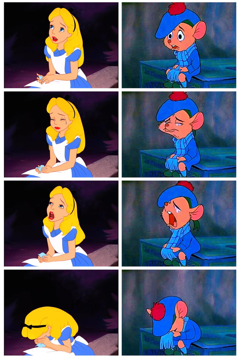 NathanPari97053's tweet image. J'ai découvert un recyclage d'animation Disney.

Un élément d'animation d'Alice au pays des merveilles (1951) est recyclé 35 ans après dans Basil, détective privé (1986).

C'est le recyclage d'animation Disney le plus bouleversant que je connaisse.

#Disney #WaltDisneyPictures