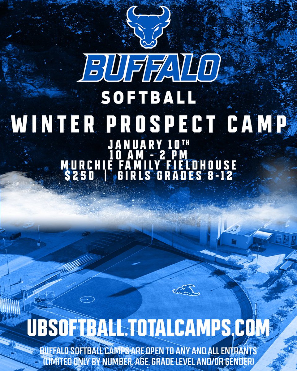 Buffalo Softball (@ubbullssoftball) on Twitter photo Donβt miss your chance β sign up now for our Winter Prospect Camp!
ubsoftball.totalcamps.com/shop/EVENT Donβt miss your chance β sign up now for our Winter Prospect Camp!
ubsoftball.totalcamps.com/shop/EVENT
