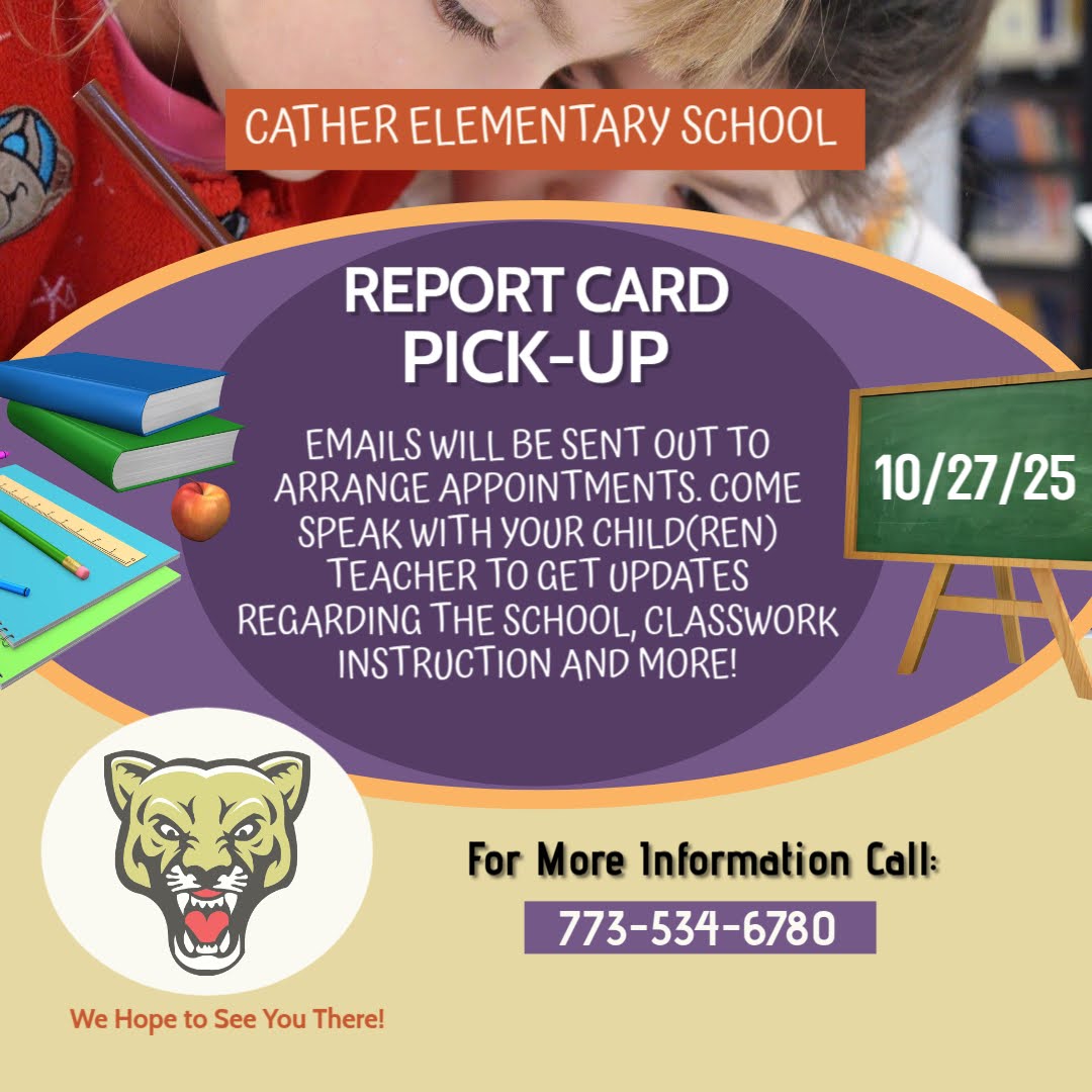 Report Card pick up is Monday October 27th

#chicago #catherelementary #westsidechicago