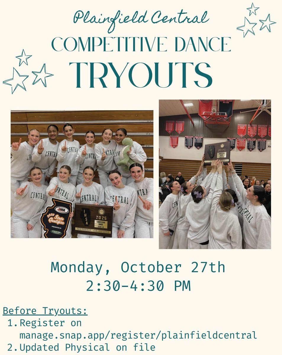 See flyer below for more information regarding tryouts for our Competitive Dance team. 
<a href="/CentralPomcats/">PCHS Pomcats</a>