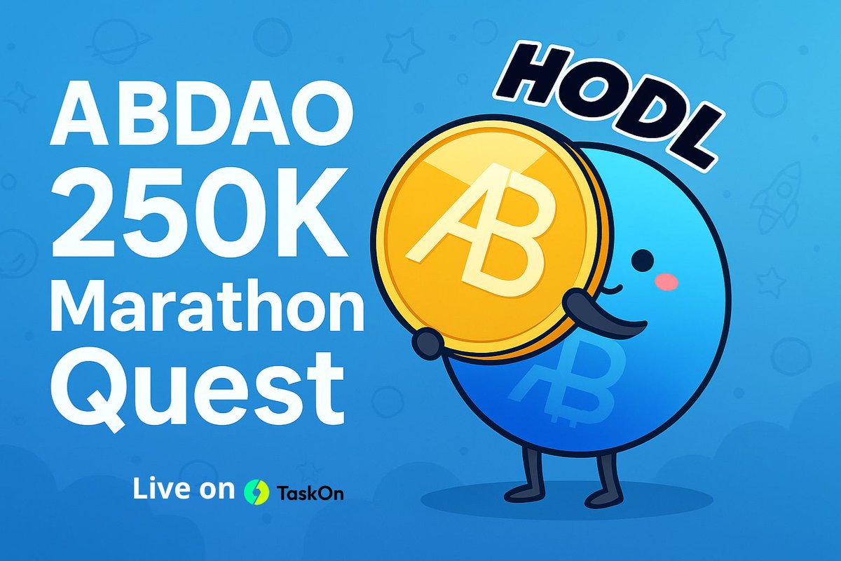 abdao_usa's tweet image. 🏁 ABDAO 250K Marathon Quest
💰 Total Rewards: 250,000 AB (~US$2,000)
 📍 Platform: TaskOn
 ⏱ Duration: 4 Tasks · 5 Days Each
⚡️ The ABDAO 250K Marathon Is ON!
Get ready for one of the biggest community quests of the year!
We’re launching the ABDAO 250K Marathon Quest — a…