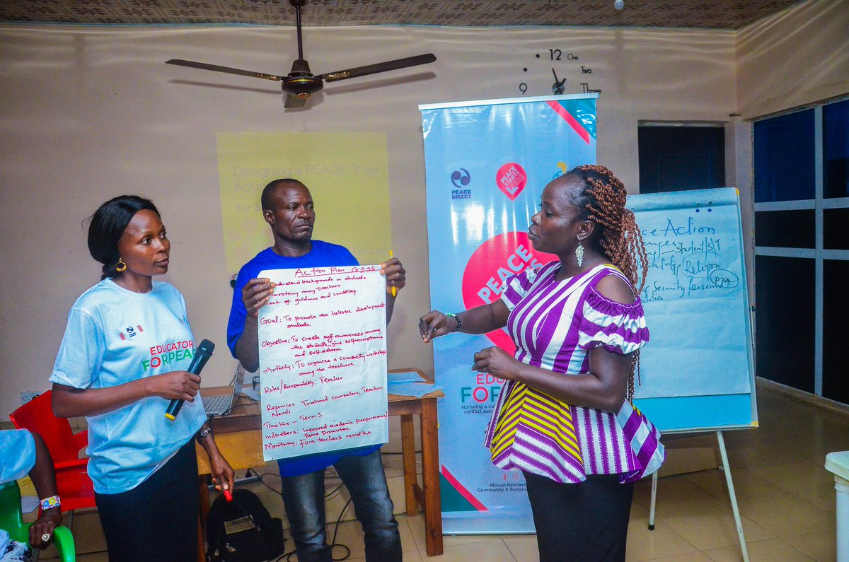 AfRICOSUD's tweet photo. Participants worked in teams &amp; presented their step down projects &amp; action plan to prevent violent extremism &amp; build peace in their communities/schools.

We provided guidance in fine tuning their ideas for greater impact. 

#educators4peace 
#PeaceStartsHere https://t.co/jPfbnGpqJJ