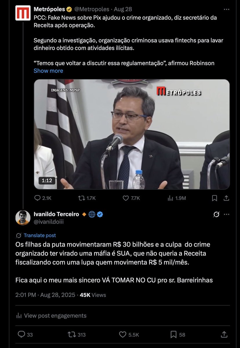 Fica aqui o mais meu sincero VÁ TOMAR NO CU pro sr. Barreirinhas