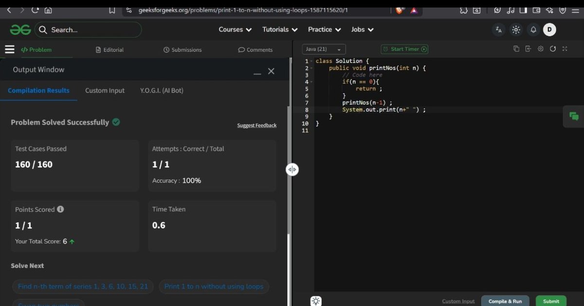 devnarware's tweet image. Day 8 ✅
• Completed a lecture on Bit Manipulation from @kunalstwt
• Solved the lecture question
• Solved 8 DSA problems (4 on GFG + 4 on LeetCode, difficulty: easy)
#Java #LearningInPublic #DSA #buildinginpublic