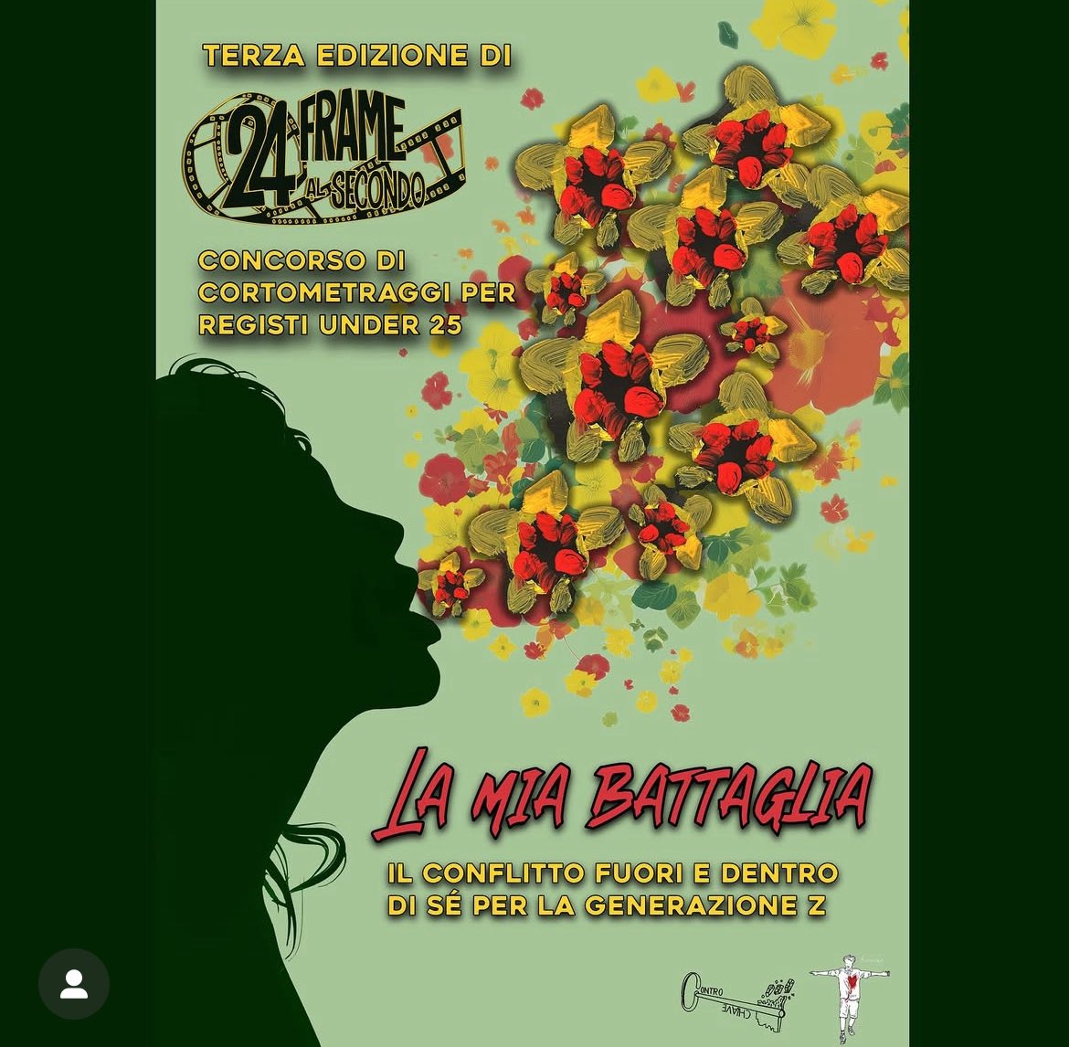 La stupenda locandina della terza edizione di @24frame 
Partecipate, fate girare, guardate, ascoltate. Vivete la vita a pieno, è un dono mai scontato. 
Il bello non può scomparire 
❤️
