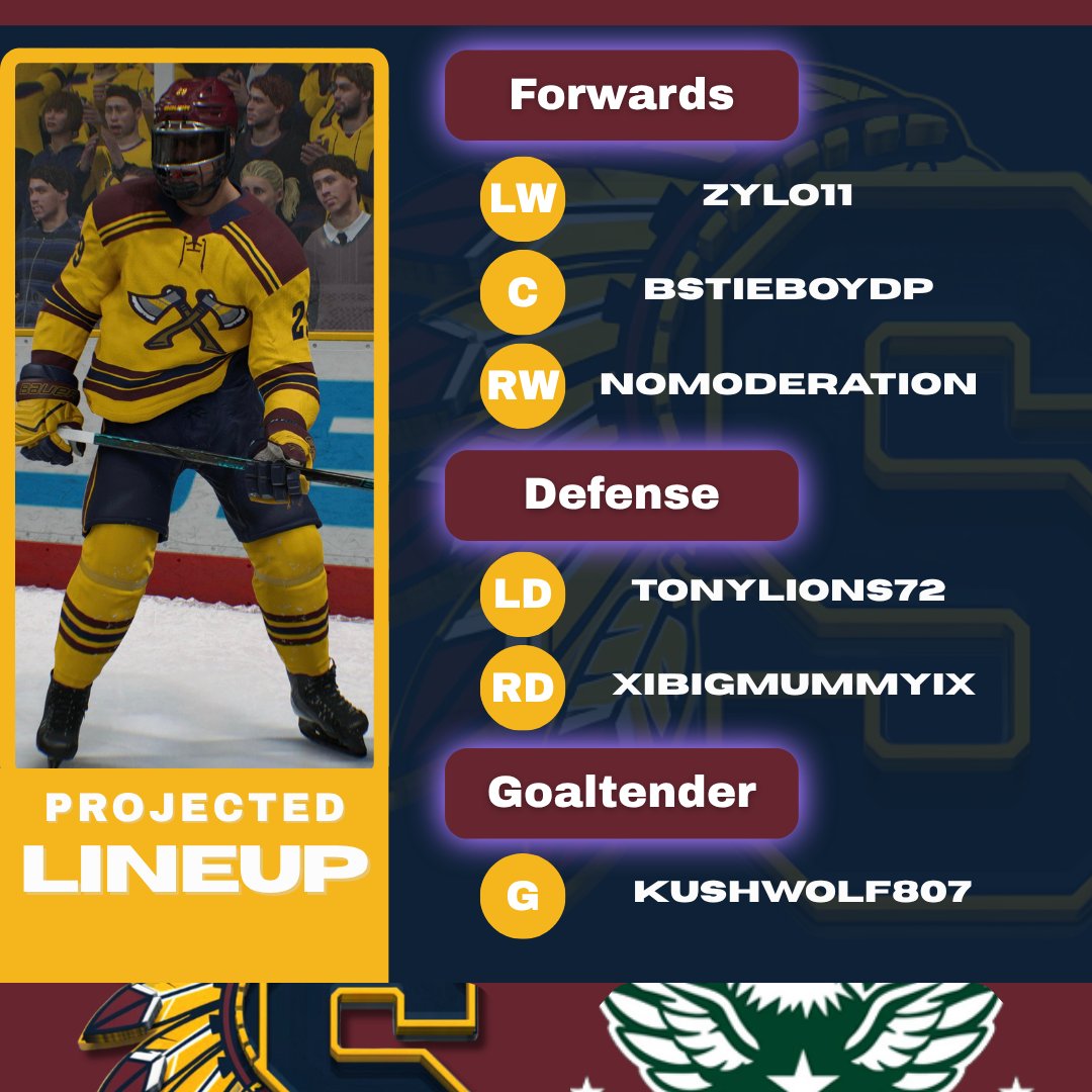 WarriorsITHL's tweet photo. The Tribeโs weapons are ready. ๐ช๐ฅ
Hereโs whoโs leading the charge tonight vs Eagles Hockey Club ๐
Faceoff at 9:30 PM EST โ live on Twitch ๐ฅ
๐ https://t.co/nkkRVEcOTu
#GoTribeGo
#SenecaWarriors #ITHL #ITHLSeason22 #ITHLHeritage #WarriorsNation #EAHockey #NHL26 #EASportsNHL #GameDay #StartingSix @icetilthl @easportsnhl