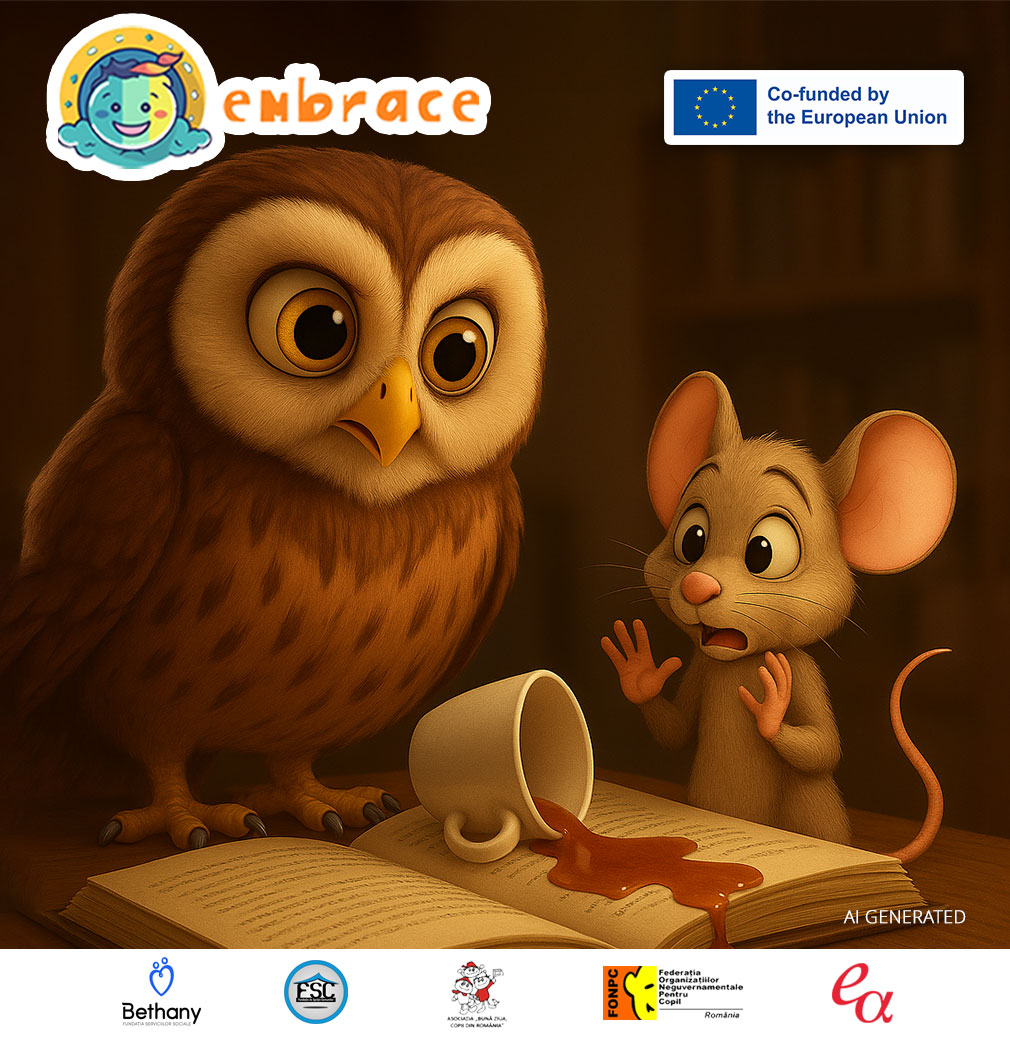 embrace_cerv's tweet photo. 🎲 Feelings in Action: The @embrace_cerv Story Game
When Dusty spills tea on Wise’s favorite book, he learns that saying “I’m sorry” takes courage, and that friendship grows through honesty & empathy.
https://t.co/utKMn5bfcX
#EMBRACEProject #ChildMentalHealth #EACEA #CERV https://t.co/jEAtqTPxDd
