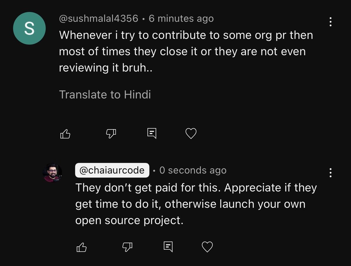 Hiteshdotcom's tweet image. Open source is a sacred place. People put in their hard work and put it out for everyone. 
NEVER, get entitled for it. Feel free to fork and run it on your own. 
PR se phele issues naam ka b 1 tab hota h. 😌

(Licensing ki baat scope ke bhr h)