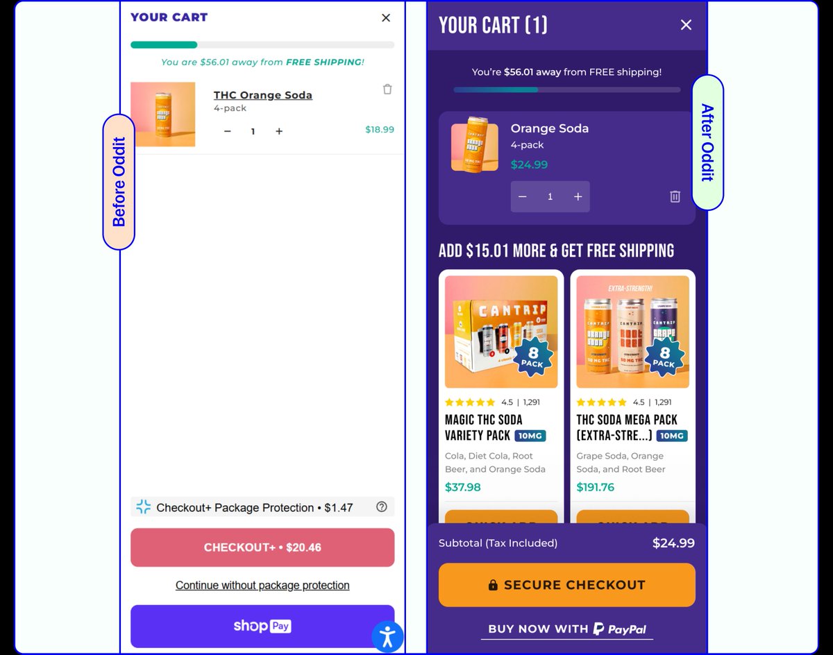Progress bars hit different when it's paired with products you can actually buy right there.

Most carts tell you how much more you need to spend, then make you go hunting for something to buy. That's like telling someone they're hungry but hiding the menu. Doesn't make sense,