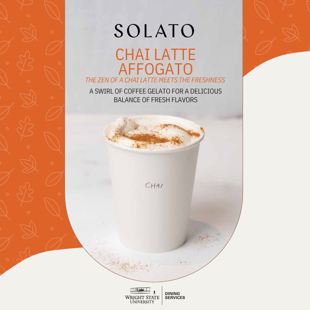 Chai meets gelato in the best way.

Try the new Chai Latte Affogato at Pour Cafe! Fresh, cozy, and just the right amount of sweet. Now serving!

#HUngryatWSU #WrightState #ChaiLatteAffogato #SolatoWrightState