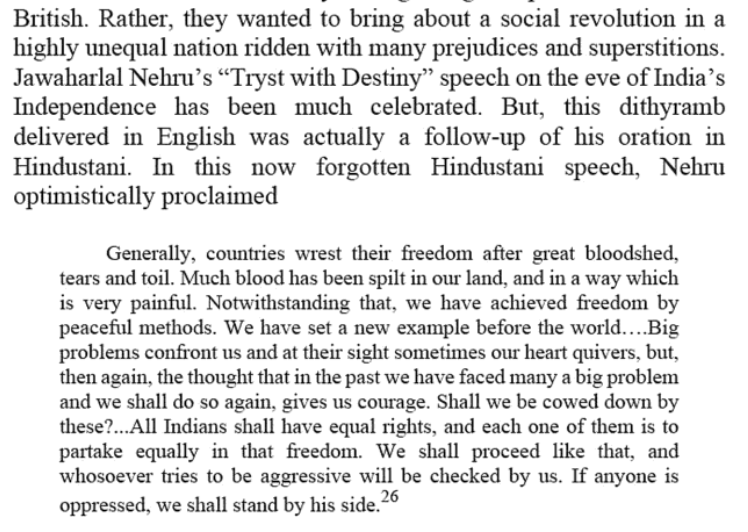SidSapien's tweet photo. @Jairam_Ramesh Yes, it's a fact that is unfortunately not widely known. I had quoted a translated excerpt from Nehru's Hindustani oration in my book Founding Generations: https://t.co/uumk9P30Mw https://t.co/9RDvvom7Oc